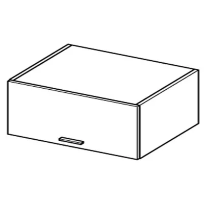 ADAMA Küchenwandschrank - Breite 90 cm, Hochglanzgrau/Grau