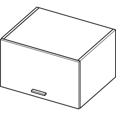 ADAMA Küchenwandschrank - Breite 50 cm, Weiß Hochglanz / Weiß