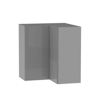 Kücheneckschrank ADAMA - Breite 65 cm, Hochglanzgrau/Grau