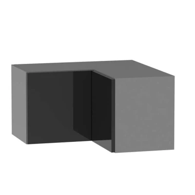 Eckoberschrank ADAMA - Breite 65 cm, schwarz/grau