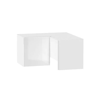 Eckoberschrank ADAMA - Breite 65 cm, weiß glänzend / weiß