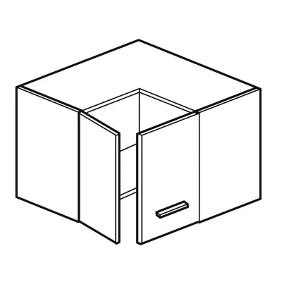 Eckoberschrank ADAMA - Breite 65 cm, weiß glänzend / weiß