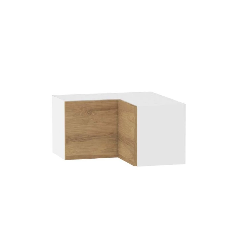Eckoberschrank ADAMA - Breite 65 cm, Hickory natur/weiß