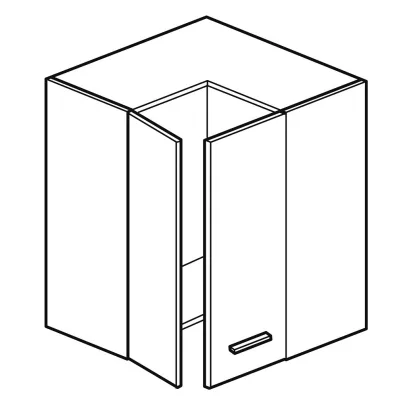 Kücheneckschrank ADAMA - Breite 60 cm, Hochglanzgrau/Grau