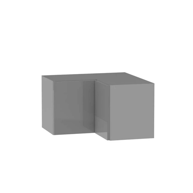 Eckoberschrank ADAMA - Breite 60 cm, Hochglanzgrau/Grau