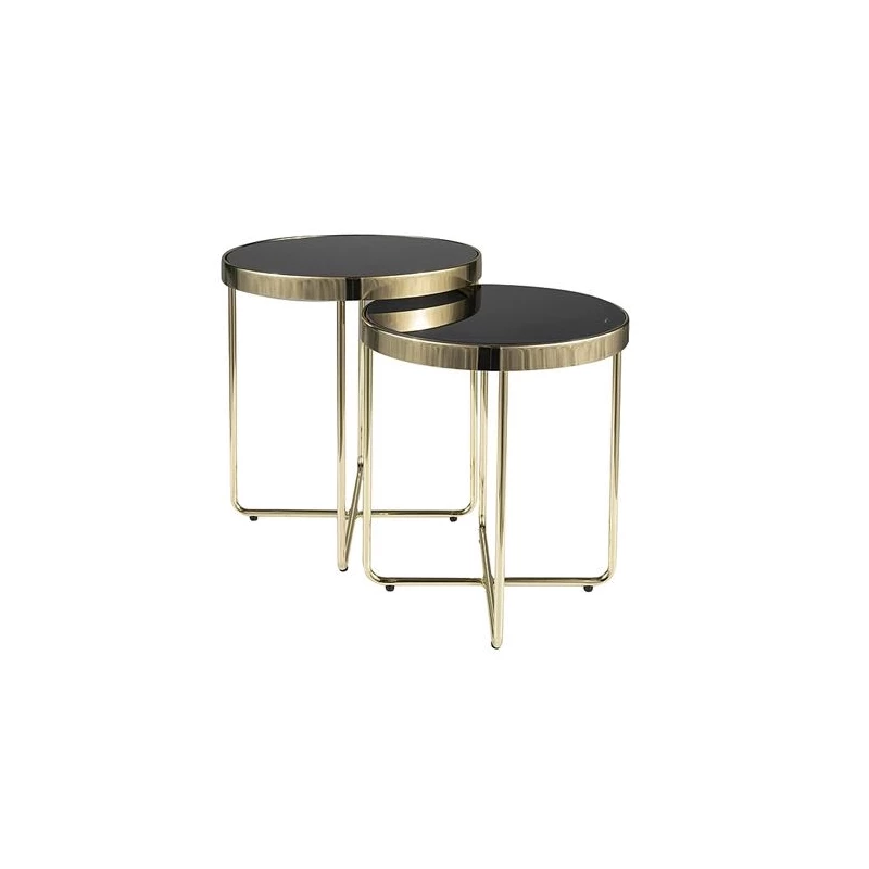 SAKIS Beistelltisch-Set - schwarz / gold