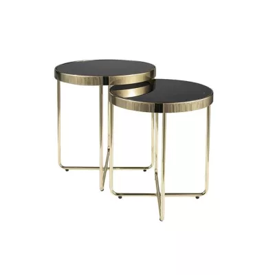 SAKIS Beistelltisch-Set - schwarz / gold
