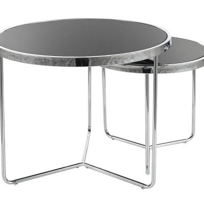 Beistelltisch-Set NINER - schwarz / chrom