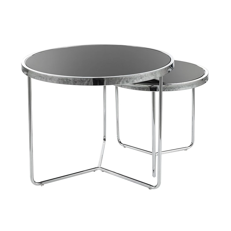 Beistelltisch-Set NINER - schwarz / chrom