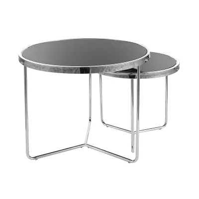 Beistelltisch-Set NINER - schwarz / chrom