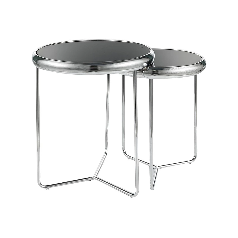 TAKIS Beistelltisch-Set - schwarz / chrom