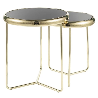 TAKIS Beistelltisch-Set - schwarz / gold