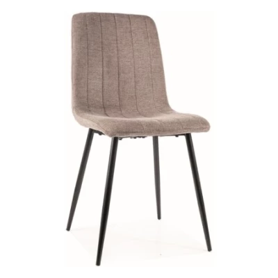 EVERLY Polsterstuhl - schwarz / beige