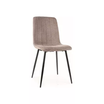 EVERLY Polsterstuhl - schwarz / beige
