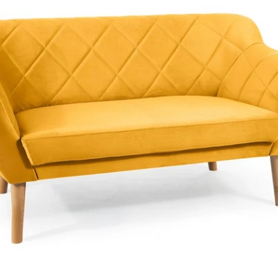 Zweisitzer-Sofa AISHA – gelb/buche