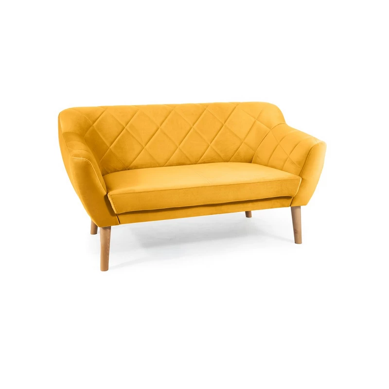 Zweisitzer-Sofa AISHA – gelb/buche