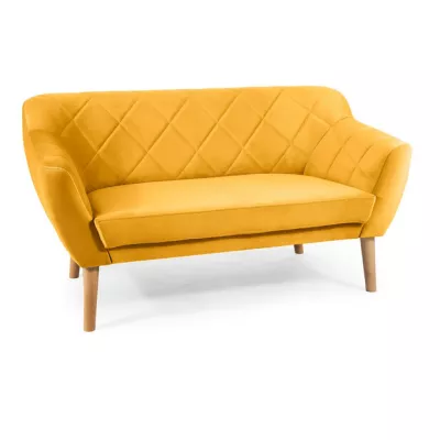 Zweisitzer-Sofa AISHA – gelb/buche