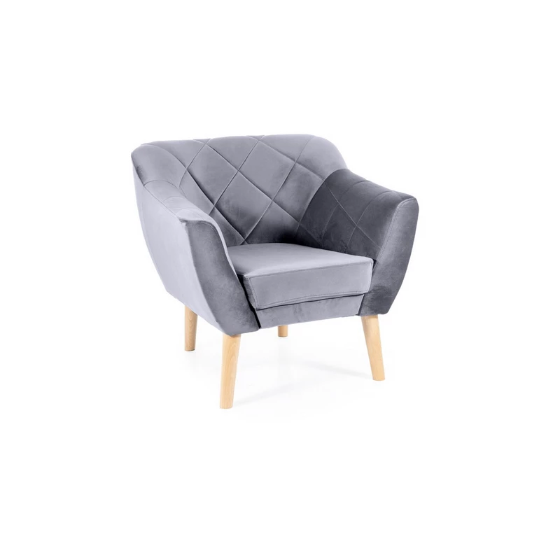 Skandinavischer Sessel AISHA – Grau/Buche