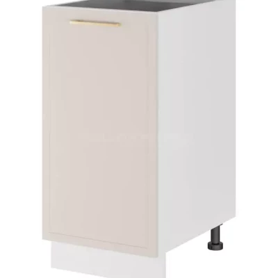 Unterer Einzeltürschrank ARACY - Breite 40 cm, weiß, Beine 10 cm