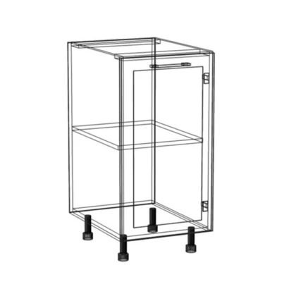 Unterer Einzeltürschrank ARACY - Breite 40 cm, weiß, Beine 10 cm