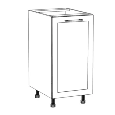 Unterer Einzeltürschrank ARACY - Breite 40 cm, weiß, Beine 15 cm