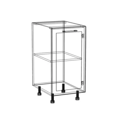 Unterer Einzeltürschrank ARACY - Breite 40 cm, grau/weiß, Beine 10 cm