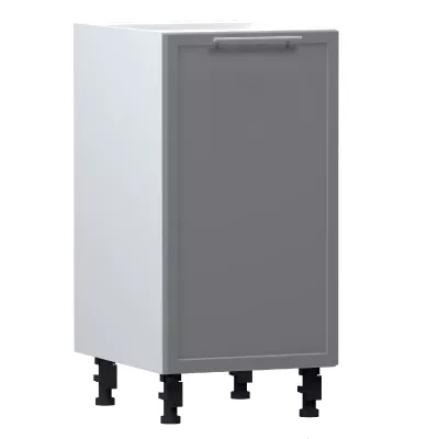 Unterer Einzeltürschrank ARACY - Breite 40 cm, grau/weiß, Beine 10 cm