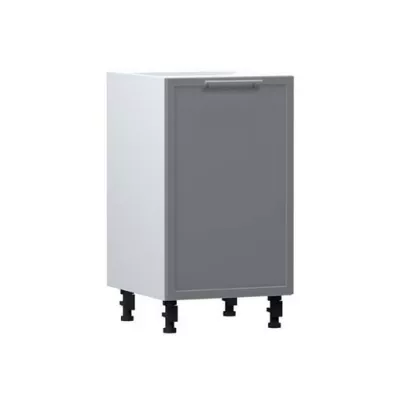 Unterschrank mit Regal ARACY – Breite 45 cm, grau/weiß, Beine 10 cm