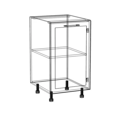 Unterschrank mit Regal ARACY – Breite 45 cm, grau/weiß, Beine 15 cm