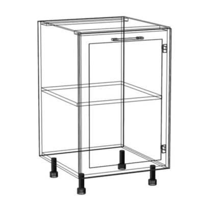 Unterer Küchenschrank ARACY - Breite 50 cm, grau/weiß, Beine 10 cm