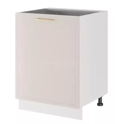 Küchenschrank mit Regal ARACY - Breite 60 cm, weiß, Beine 10 cm