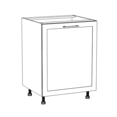 Küchenschrank mit Regal ARACY - Breite 60 cm, weiß, Beine 10 cm