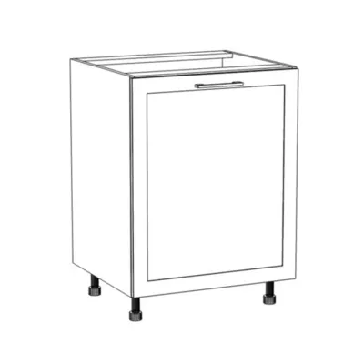 Küchenschrank mit Regal ARACY - Breite 60 cm, weiß, Beine 15 cm