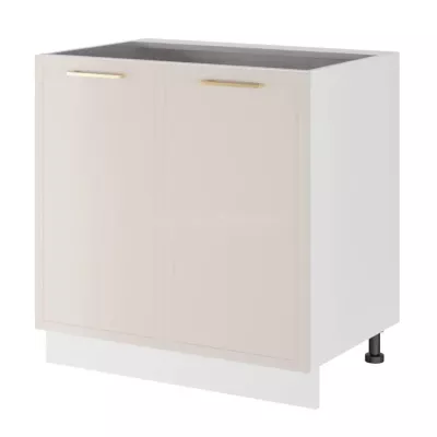 Zweitüriger Küchenschrank ARACY - Breite 80 cm, weiß, Beine 10 cm