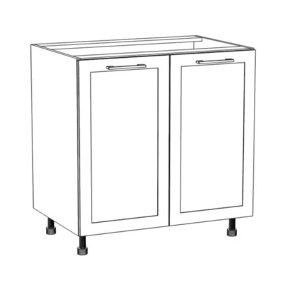 Zweitüriger Küchenschrank ARACY - Breite 80 cm, weiß, Beine 15 cm