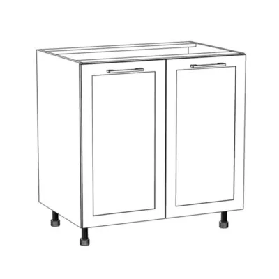 Zweitüriger Küchenschrank ARACY - Breite 80 cm, weiß, Beine 15 cm