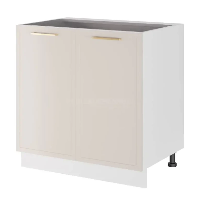 Zweitüriger Küchenschrank ARACY - Breite 80 cm, weiß, Beine 15 cm