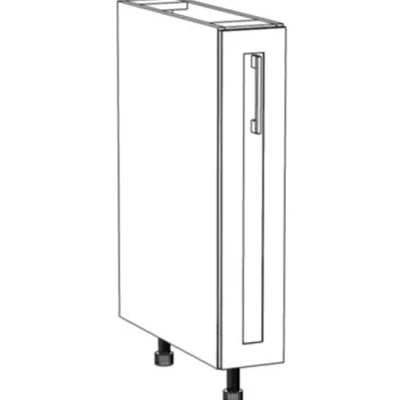 ARACY Ausziehschrank - Breite 15 cm, grau/weiß, Beine 15 cm