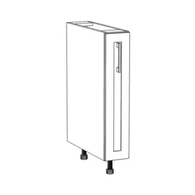 ARACY Ausziehschrank - Breite 15 cm, grau/weiß, Beine 15 cm