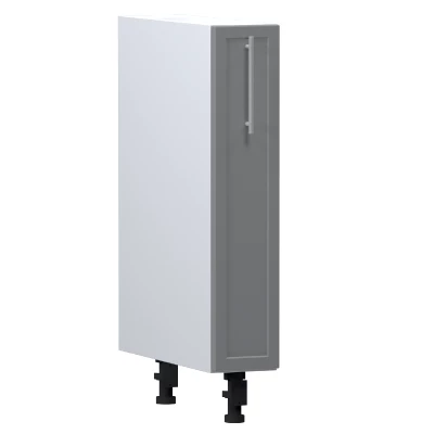 ARACY Ausziehschrank - Breite 15 cm, grau/weiß, Beine 15 cm