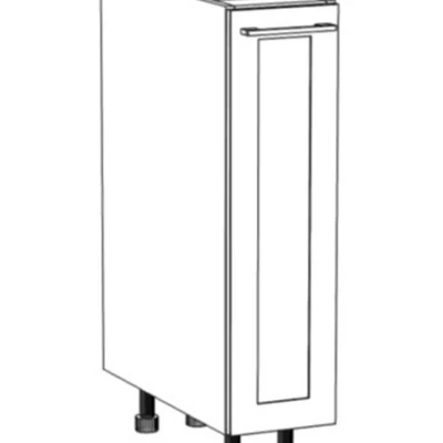 ARACY Auszugschrank - Breite 20 cm, grau/weiß, Beine 15 cm