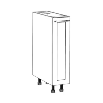 ARACY Auszugschrank - Breite 20 cm, grau/weiß, Beine 15 cm