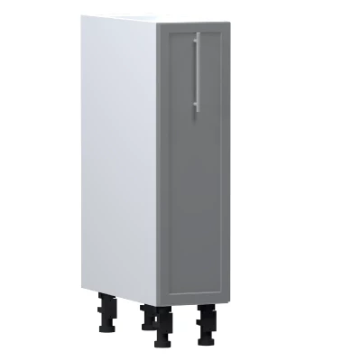 ARACY Auszugschrank - Breite 20 cm, grau/weiß, Beine 15 cm
