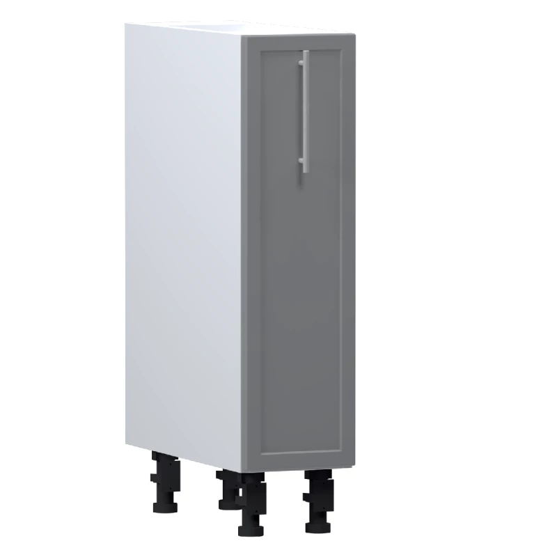 ARACY Auszugschrank - Breite 20 cm, grau/weiß, Beine 15 cm