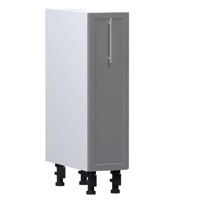 ARACY Auszugschrank - Breite 20 cm, grau/weiß, Beine 15 cm