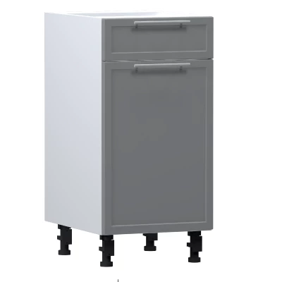 Kombinierter Unterschrank ARACY - Breite 40 cm, grau/weiß, Beine 10 cm