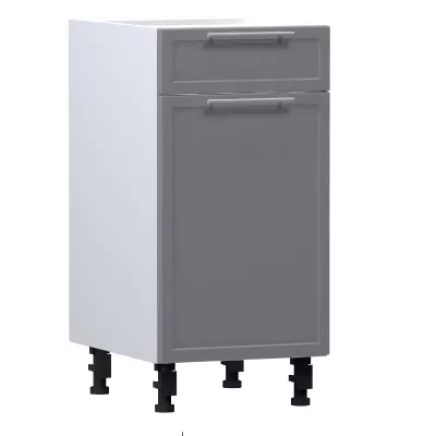 Kombinierter Unterschrank ARACY - Breite 40 cm, grau/weiß, Beine 15 cm