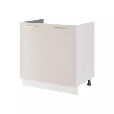 Zweitüriger Schrank mit Regal ARACY - Breite 90 cm, weiß, Beine 10 cm