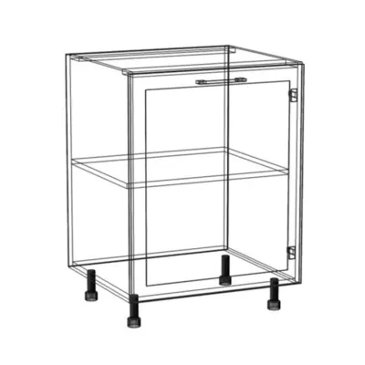 Inselschrank ARACY – Breite 60 cm, grau/weiß, Beine 15 cm