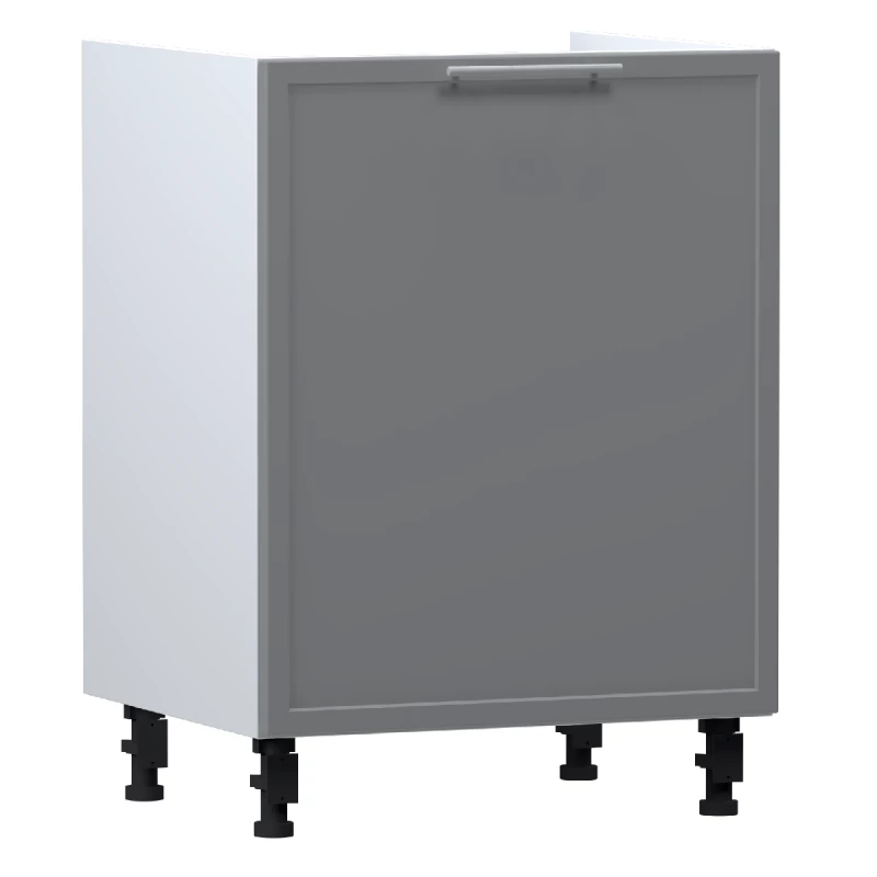 Waschbeckenschrank ARACY - Breite 60 cm, grau/weiß, Beine 10 cm